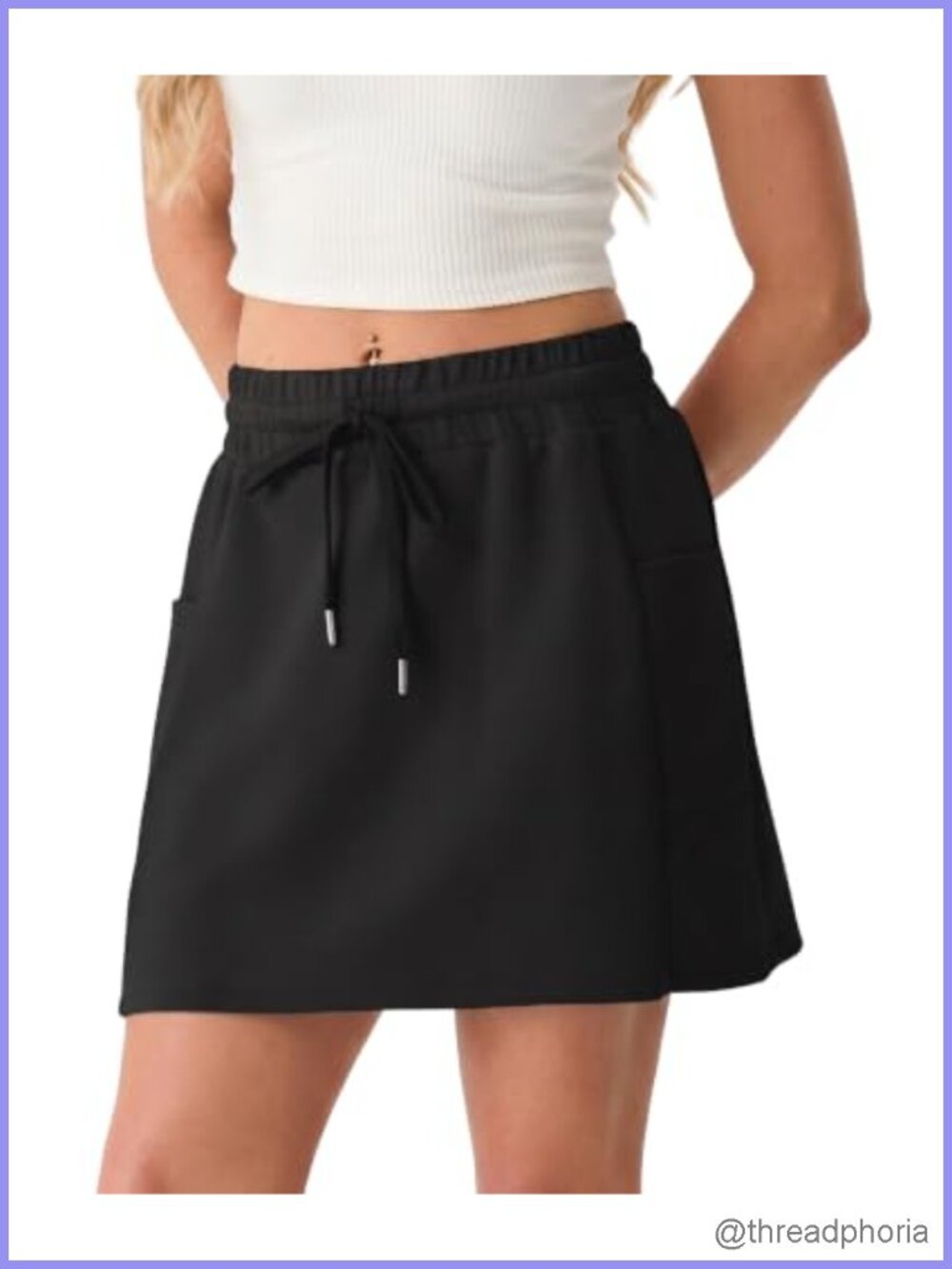 Active Skort for Women with Built-in Shorts, 4 Pockets, 50% Rayon 44% Polyester